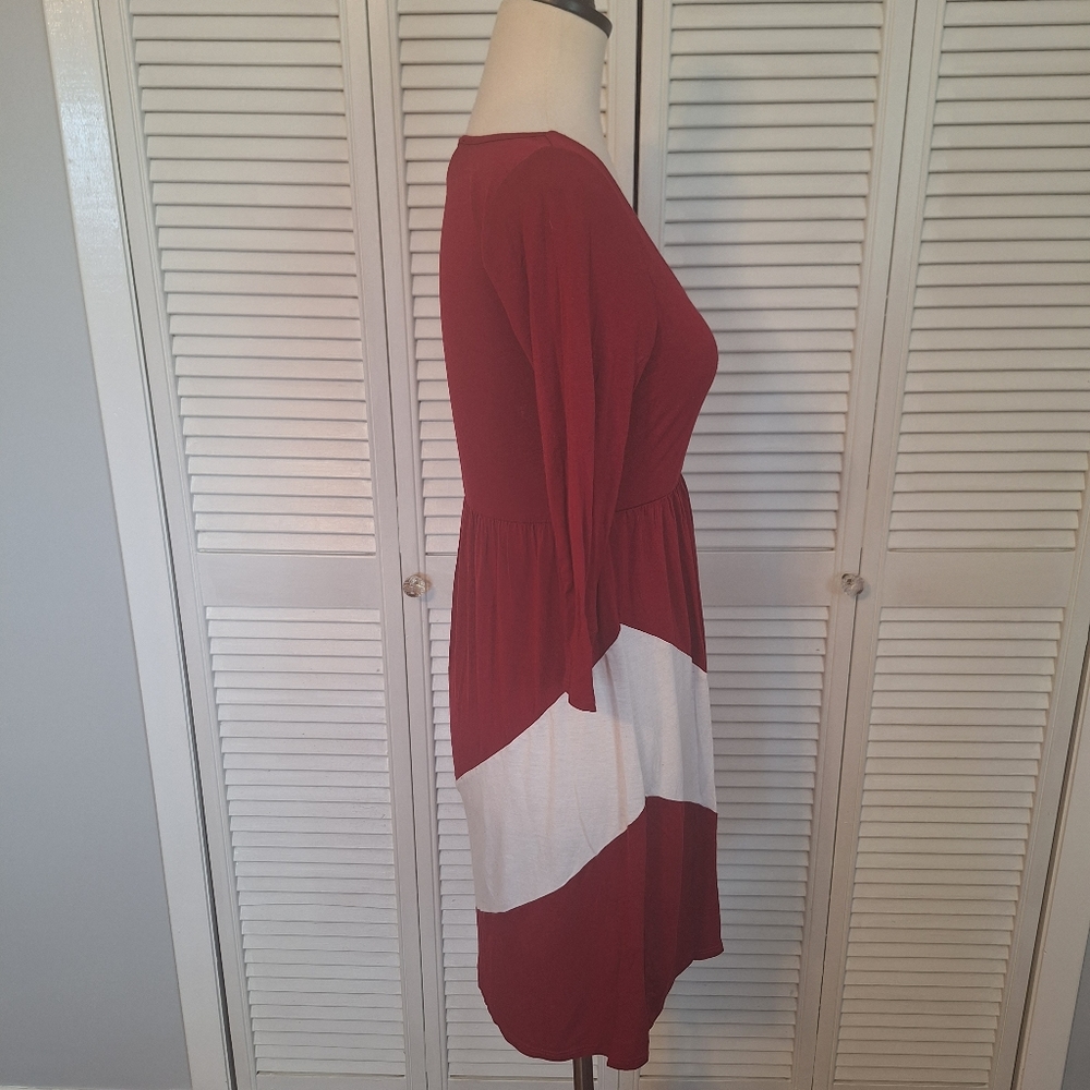 Coveted clothing stretchy redchevron dress medium *C1 - Picture 4 of 6